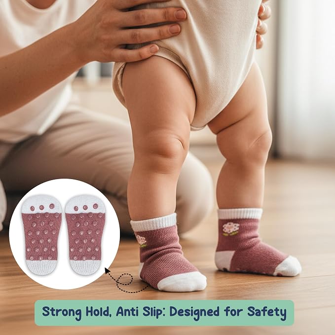 Mother's Choice Organic Cotton Baby Socks 6–12 Months, 6 Pairs Toddler Socks Boys Cotton Socks Soft Hypoallergenic Breathable Gentle On Baby Skin Comfortable Daily Wear Essentials For Newborns