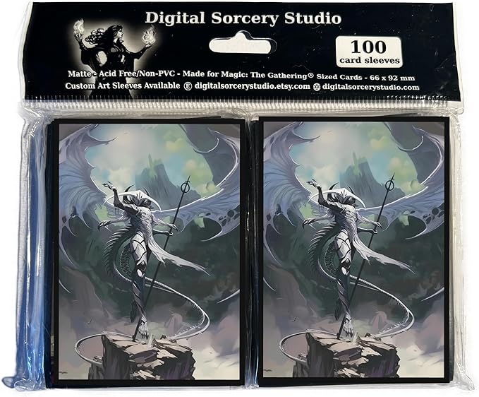 Angel Horror Card Game Sleeves - 102 Pack Textured Back - Perfect for MTG Atraxa Praetor's Voice Commander - Custom Art Sleeves for Magic The Gathering and Other Trading Card Games
