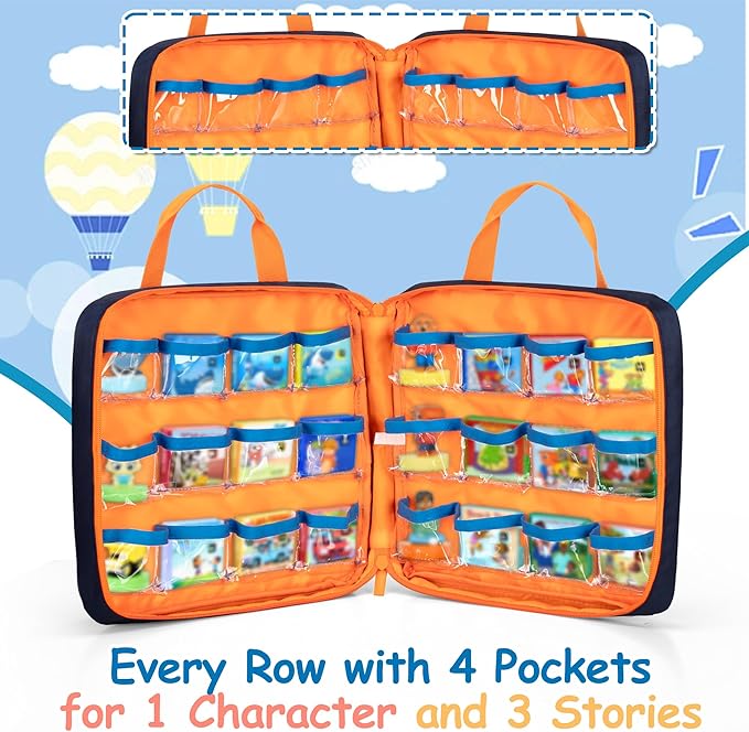 GRAOSO Carrying Case Compatible with Little Tikes Story Dream Machine Books, Hold Up to 8 Characters and 24 Books, Toy Storage Bag for Storybook, Character Collection