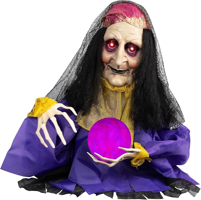 Northlight Animated Fortune Teller Halloween Decoration, 20", Green