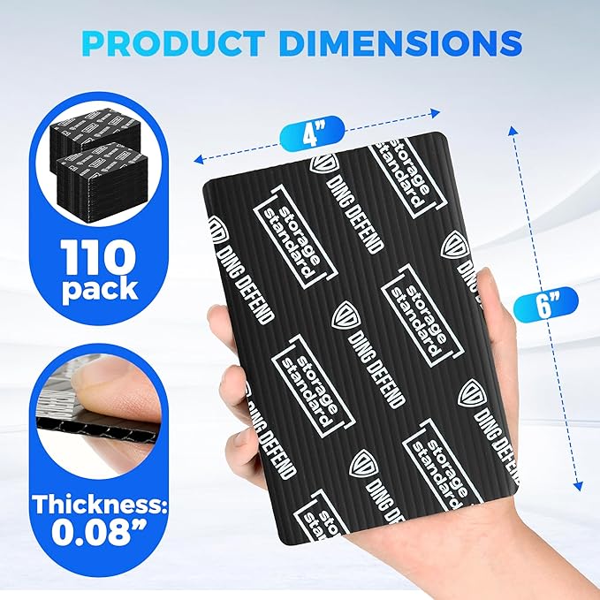 Ding Defend 4x6 Black Trading Card Shipping Protector 110 Pack - Sports Card Protectors Hard Plastic w/Rounded Corners, Hobby Shipping Shield for Graded Cards, Slabs, Top Loaders