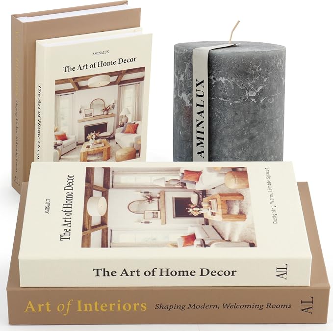 Decorative Books for Home Decor with Storage – Set of 2 Faux Linen Book Boxes with Aesthetic Covers – Enhance Your Coffee Table, Bookshelf Decor – Hidden Storage for Photos, Keepsakes, and Jewelry