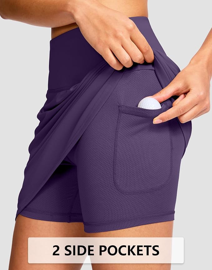 G Gradual 16"/18" Skorts for Women Golf Skirt with 2 Pockets Summer Casual | Built-In Shorts, High Waist, Soft 4-Way Stretch, Breathable Mesh Liner, Tennis Pickleball Athletic Wear, Easy To Match