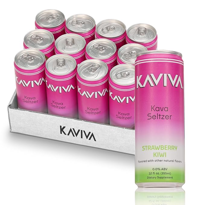 Kaviva | Kava & Seltzer | Relaxation Drink | 50 calories | All Natural | Non-ALC Functional Beverage | Refreshing Alternative | Clean Ingredients