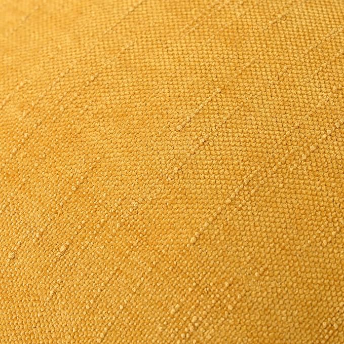Set of 4 Soft Textured Decorative Throw Pillow Covers 24x24 Inch Cozy Farmhouse Cushion Cover Square Accent Pillow Cases for Bed Couch Sofa Living Room, Mustard Yellow