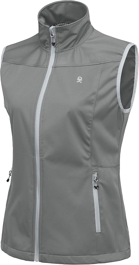 Little Donkey Andy Women's Lightweight Softshell Vest, Windproof Sleeveless Jacket for Running Hiking Travel