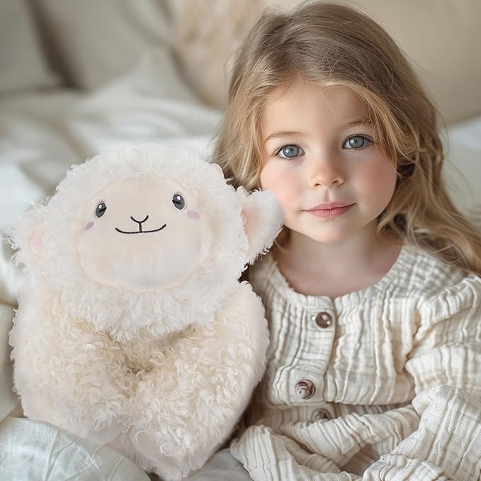 Niuniu Daddy 20" | 3.3 Pound Sheep Weighted Stuffed Animals, Large White Goat Pillowfort Stuffed Lap Animal Toys for Kids Adults, Big Plush Body Pillow for Gifts Birthday Christmas Holiday