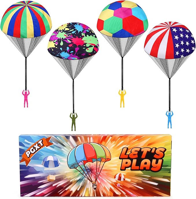 Parachute Toy for Kids, Outdoor Toys Flying Parachute Men, Inside & Outside Toys for or 3 4 5 6 7 8 9 10 11 12 Year Old, Christmas Stocking Stuffers for Kids Idea 2025 Unique Boys Party Favors