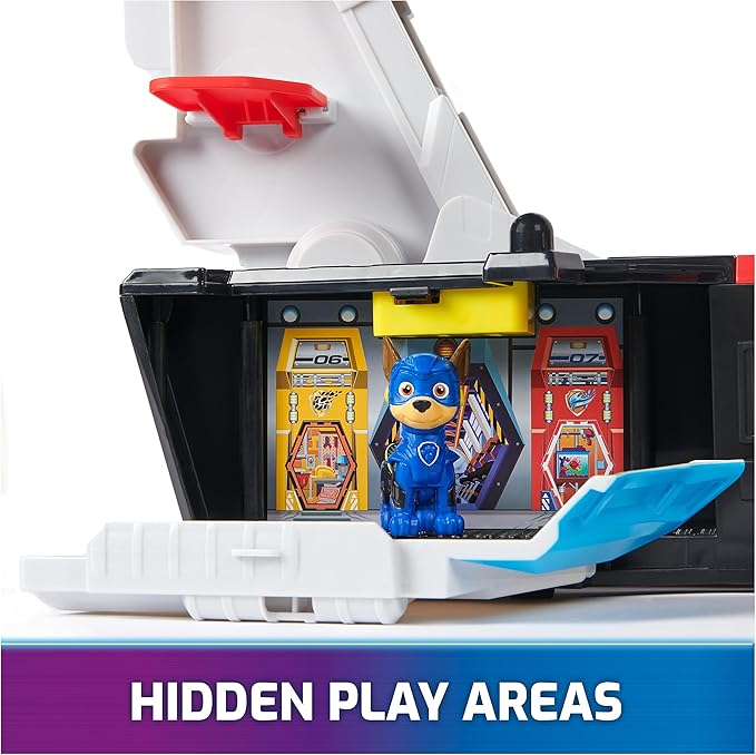 Paw Patrol: The Mighty Movie, Aircraft Carrier HQ, with Chase Action Figure and Mighty Pups Cruiser, Kids Toys for Boys & Girls 3+