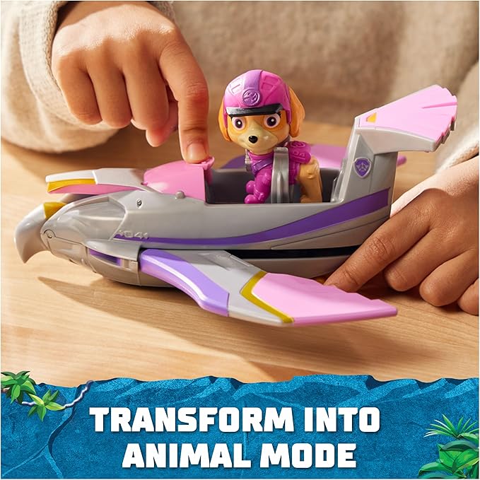 Paw Patrol Jungle Pups, Skye Falcon Vehicle, Toy Jet with Collectible Action Figure, Kids Toys for Boys & Girls Ages 3 and Up