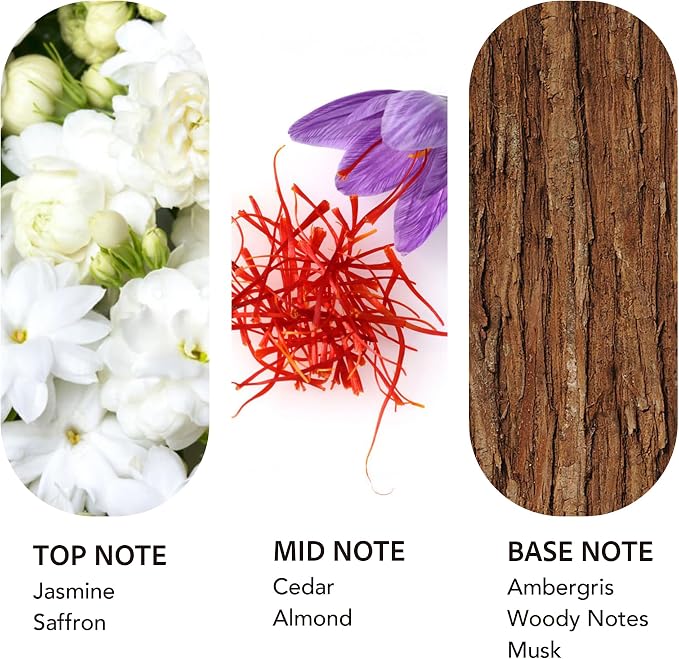 Luxury Hotel Scent Baccarat Diffuser Oil Waterless Essential Aromatherapy for Cold Air & Car Diffusers – Long Lasting Refill for Large Room & Home - Signature Saffron Cedar(20ml/0.68Fl oz)