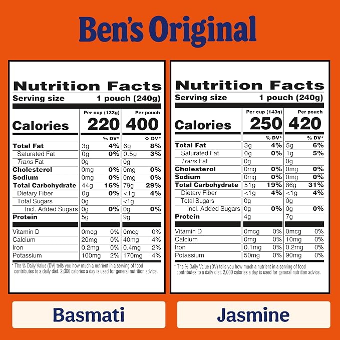 BEN'S ORIGINAL Ready Rice Basmati and Jasmine Rice Variety Pack,Easy Dinner Sides,8.5 OZ Pouch,(Pack of 12)