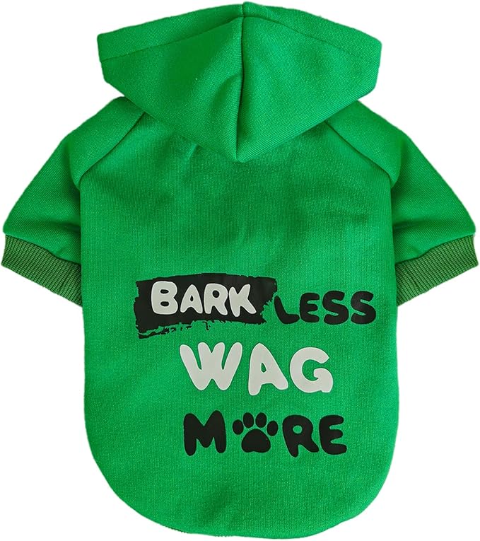 Jecikelon Winter Printed Dog Hoodies Sweatshirts Warm Clothes for Small Dogs Chihuahua Coat Puppy Clothing Cat Custume (Green, X-Small)
