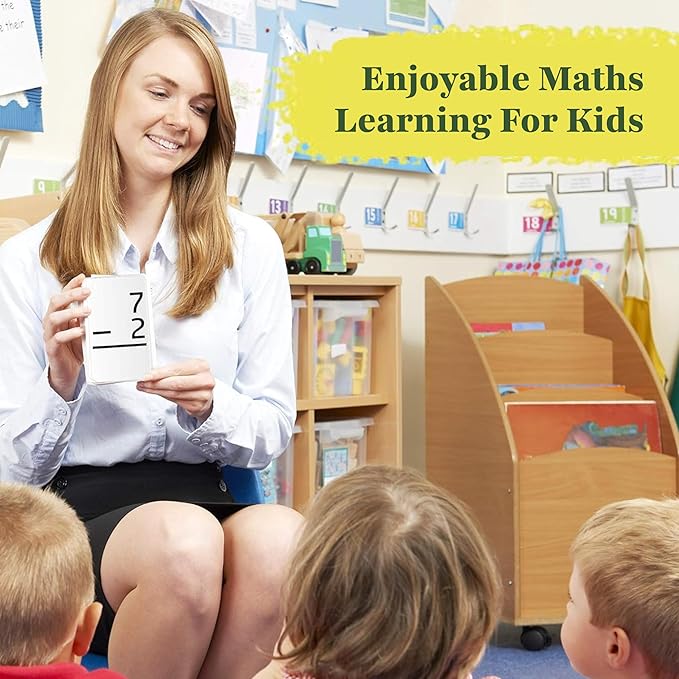 Star Right Subtraction Flashcards with 2 Metal Binder Rings - 169 Self Checking Flashcards - for Ages 6 and Up