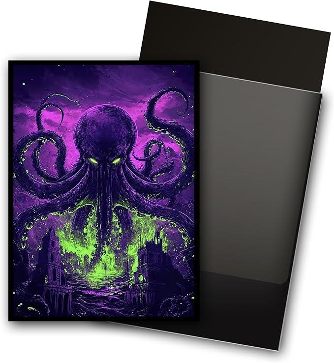 MTG Card Sleeves, Ultra Clear Front & Matte Finish Back, 100 Count Standard Size Matte Art Sleeve for Magic The Gathering (Cthulhu)