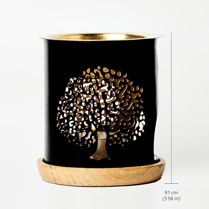 Aromafume Tree of Life Essential Oil Burner | Oil Diffuser with Candle | Brass Burner with 10ml Essential Oil