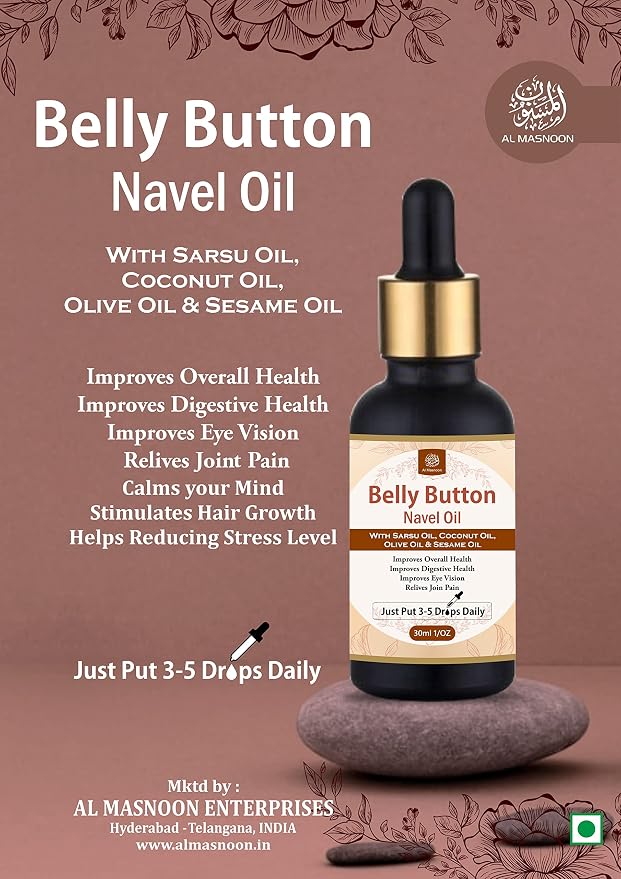 Belly Button Oil/Nabhi Oil/with Coconut, Sarsu & Olive Oil 30Ml Pack of 1
