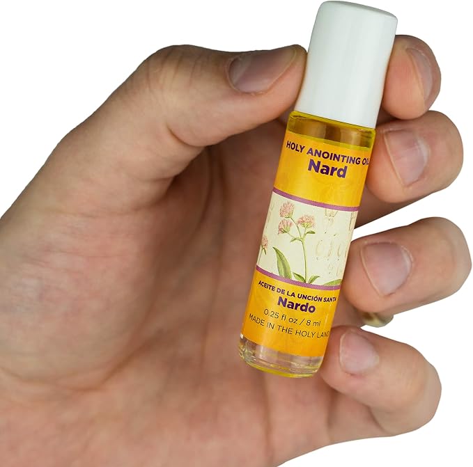 Nard Holy Land Anointing Oil from Israel, 1/4 oz Roller Bottle from Jerusalem, Locally Sourced Herbs & Essences, Gift for Pastors, Priests, Rabbi, & Clergy, Aceite Ungido de Nardo