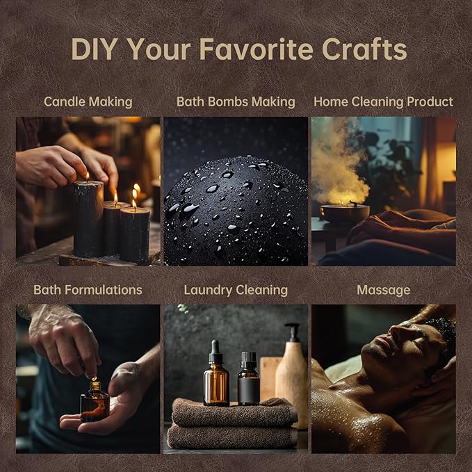 Men Essential Oils Set for Diffuser for Home, 6x10ml Masculine Fragrance Oils for Candle Making, Scented Oil Gift Set for Men, Mahogany, Sandalwood, Cologne, Smoke Vanilla, Leather