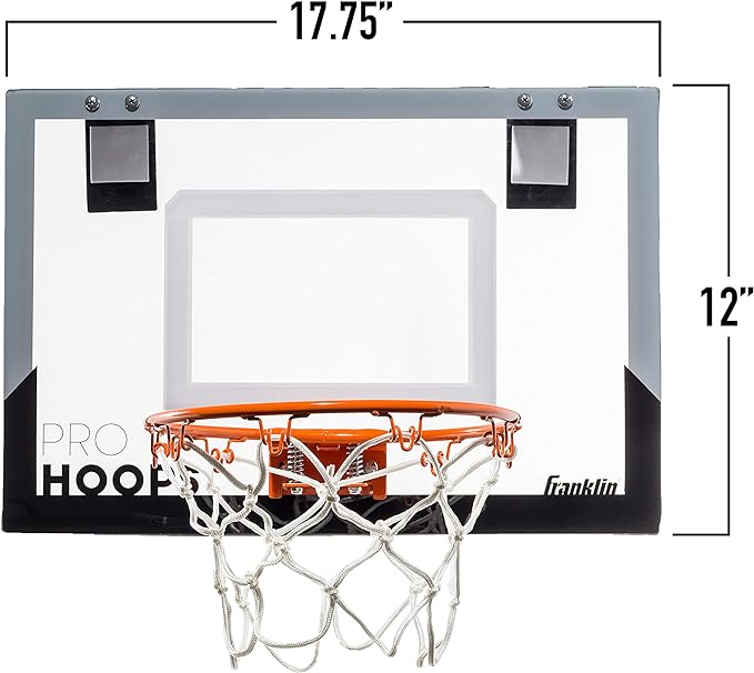 Franklin Sports Mini Basketball Hoops-Indoor Over The Door Mini Hoop+Basketball Sets-Perfect Accessory for Bedroom+Office