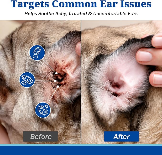 Yeast Infection Treatment for Dogs, Otitis Externa Ear Drops for Dogs, Supports Yeast Ear Infection Care & Ear Wellness, Supports Ear Comfort, Itching, Redness & Discomfort, 1.01 fl oz (30 mL)
