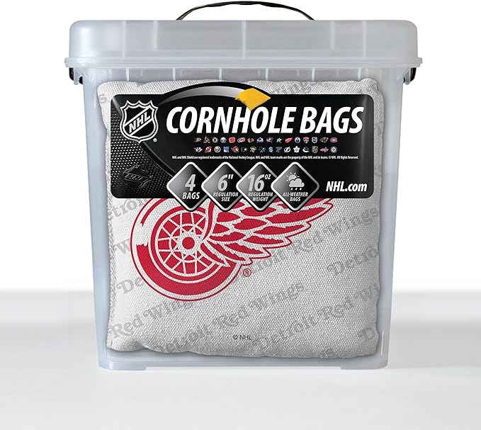 YouTheFan Officially-Licensed NHL Set of 4 Cornhole Bags - All Weather Regulation 6” x 6” Size - 16oz Weight - Designed in USA