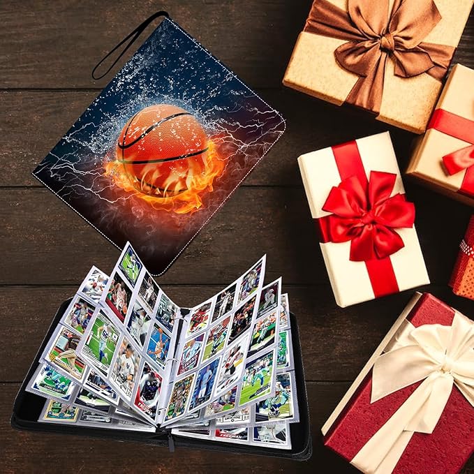 900 Pockets Basketball Card Binder Sleeves, Trading Card Binder Collectible Trading Card Albums for Basketball Baseball Football Trading Sports Game Cards, Book Folder Organizer Card Holder