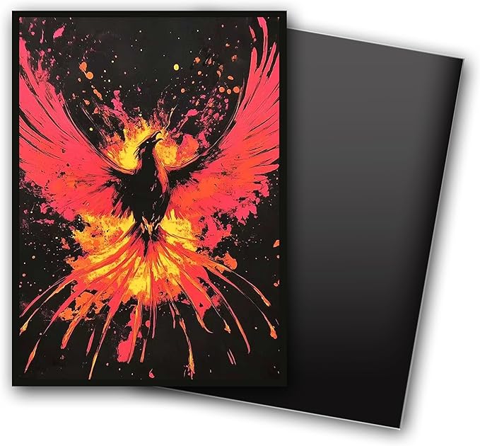 MTG Card Sleeves, Ultra Clear Front & Matte Finish Back, 100 Count Standard Size Matte Art Sleeve for Magic The Gathering (Phoenix)