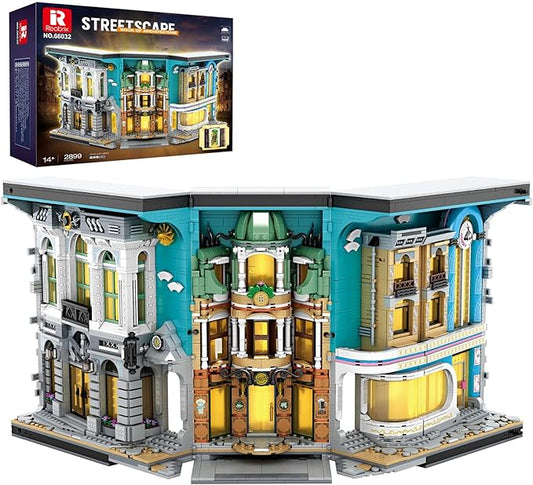 Book Nook Building with Light, Streetscape BookNook Building Kit 66032 for Bookshelf&Home Decor, 2899 PCS Bookend Model Toy, Gift for Kids Adults Boys Girls Age 14+