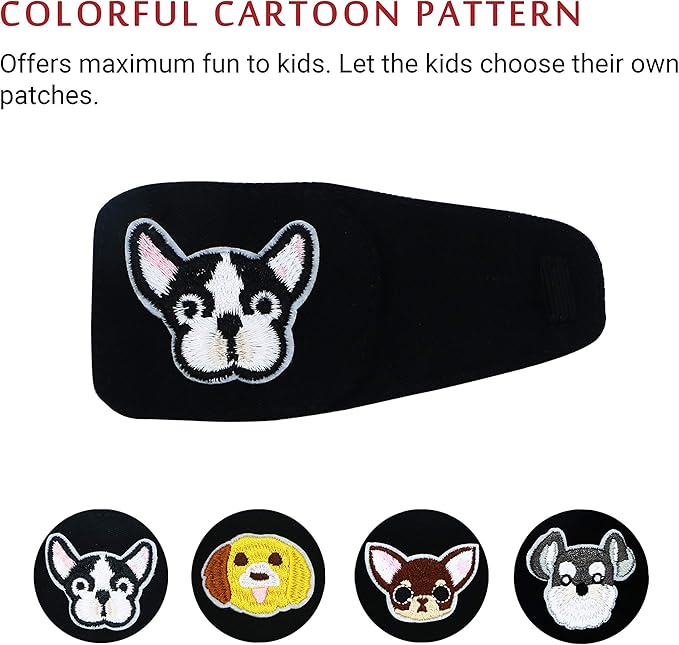 Astropic Cotton & Silk Eye Patch for Kids Glasses (Left Eye, Bulldog)