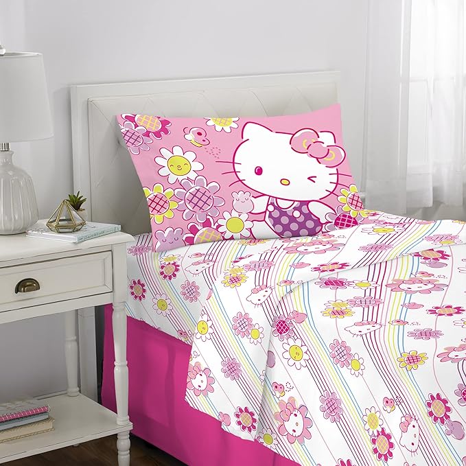Franco Kids Bedding Super Soft Microfiber Sheet Set, Twin, Hello Kitty