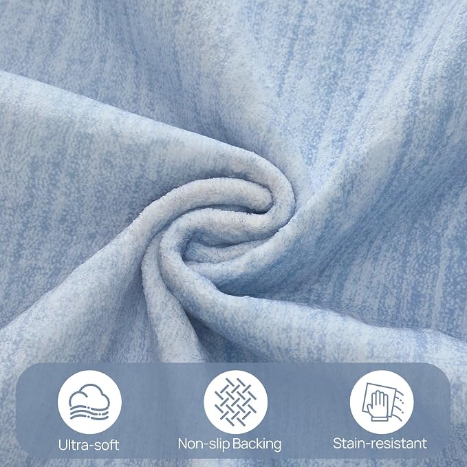 UERMEI 7x9 Washable Area Rug - Neutral Modern Abstract Living Room Rugs, Non-Slip Soft Large Indoor Floor Carpet for Bedroom Home Office & Under Dining Table Decor, Blue