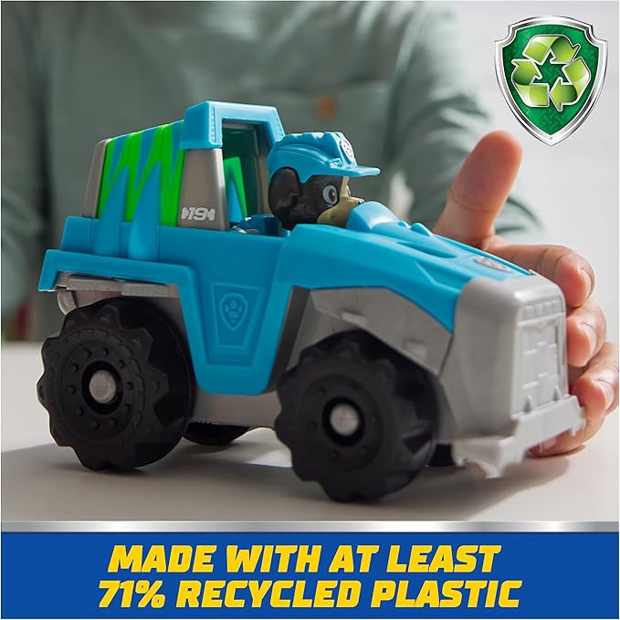 Paw Patrol, Rex’s Dinosaur Rescue Vehicle, Toy Truck with Collectible Action Figure, Sustainably Minded Kids Toys for Boys & Girls Ages 3 and Up