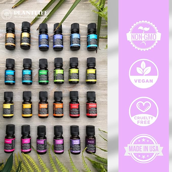 Plantlife Energy Aromatherapy Essential Oil Blend - Straight from The Plant 100% Pure Therapeutic Grade - No Additives or Fillers - Made in California 10 ml