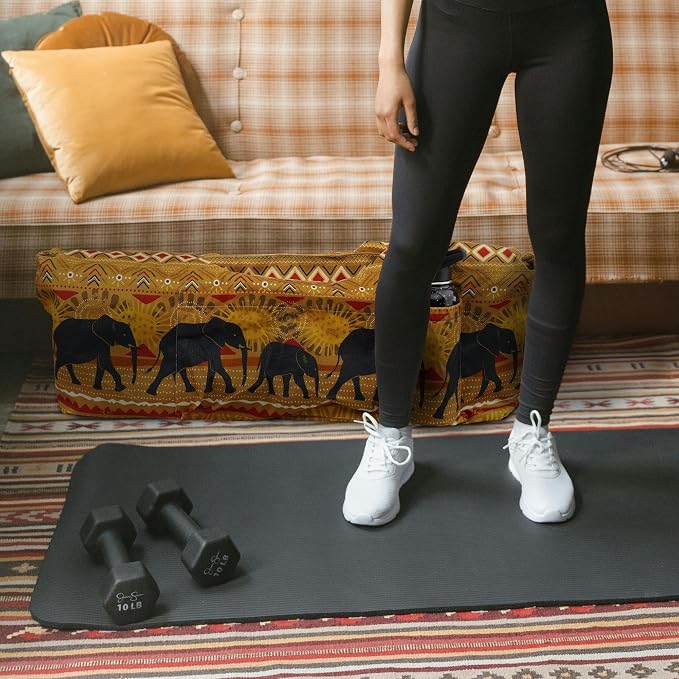 Large Yoga Mat Bag Yoga Bags and Carriers Fits All You Stuff Yoga Tote Bag with Yoga Mat Strap, Elastic Pockets and Zipper Pockets