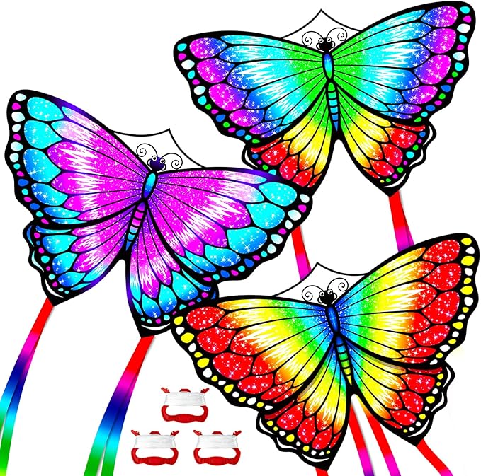 Kite for Kids Ages 4-8 8-12 & Adults, Shark & Dragon & Unicorn & Butterfly Kites Flying Toys, Easy to Fly Big Kite with 328FT String Easter Gift for Boys Girls Beach Park Outdoor Party Activities