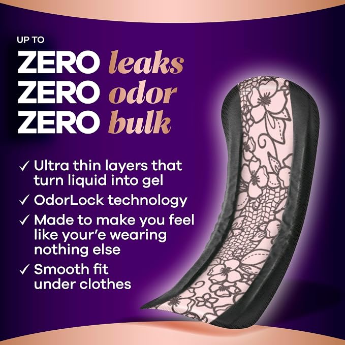 Always Discreet Boutique Adult Incontinence Bladder Leak Pads for Women, Ultimate Absorbency, Long Length, Up to 100% Bladder Leak Protection, 20 Count (Pack of 2)