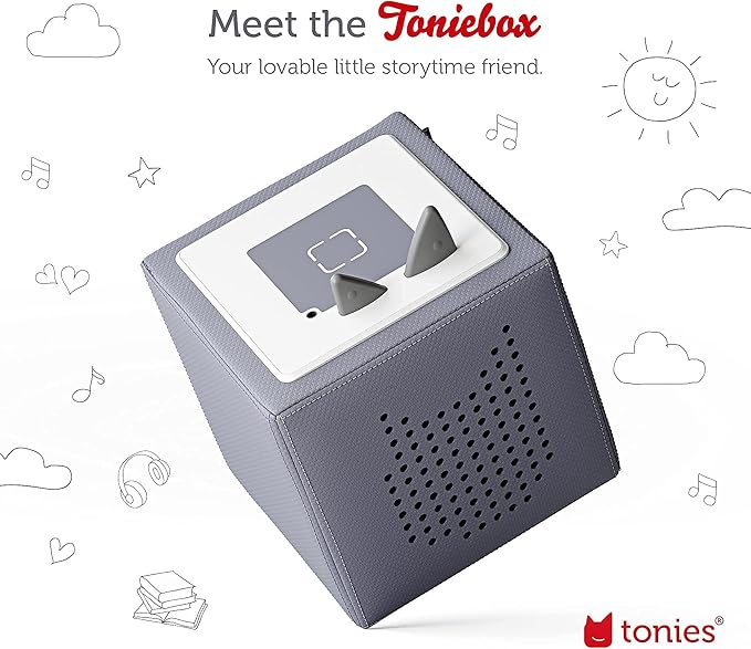 Toniebox 1 Audio Player Starter Set with Playtime Puppy - Listen, Learn, and Play with One Huggable Little Box - Gray