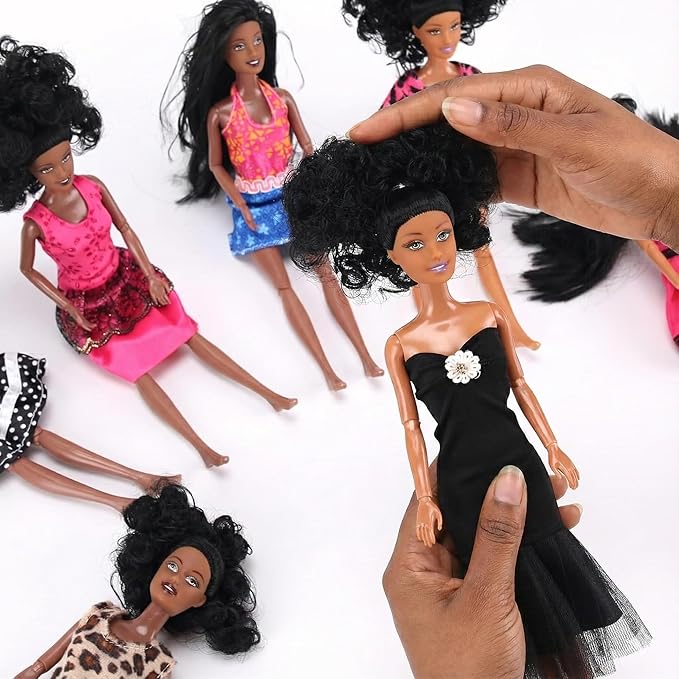 Liberty Imports 12 Piece African American Black Toy Doll Playset, 11.8" Premium Fashion Diversity Dolls, Variety Pack for Kids, Girls' Party Favors