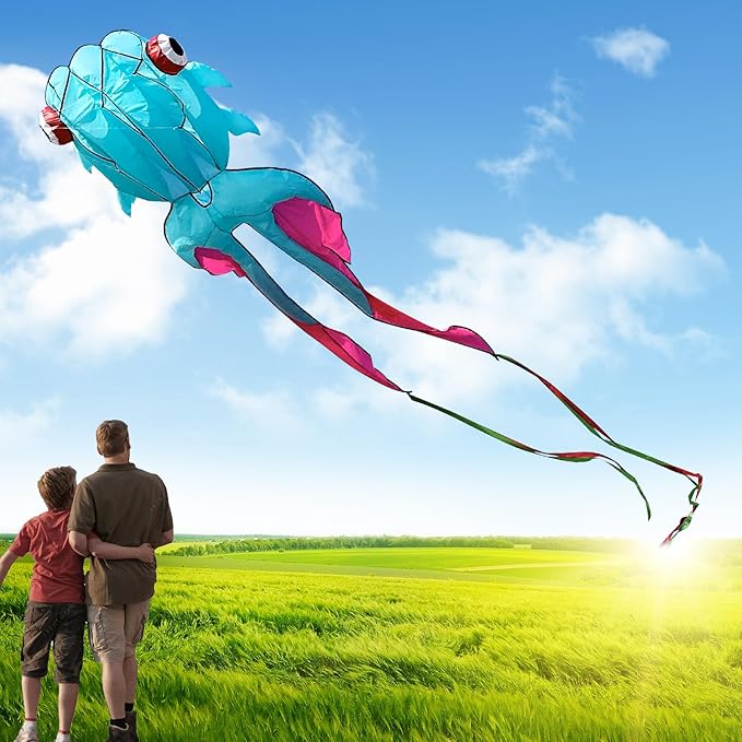 43ft Large Kites for Adults,3D Goldfish Frameless Soft Umbrella Giant Flying Kites,Easy to Fly with 330Ft Kite String in Beach and Amusement Parks-Ages 12+