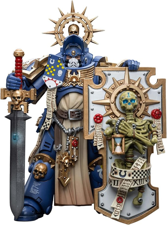 JOYTOY Warhammer 40,000 Action Figure 1/18 Ultramarines Primaris Captain with Relic Shield and Power Sword Collection Model Figures 4.88inch