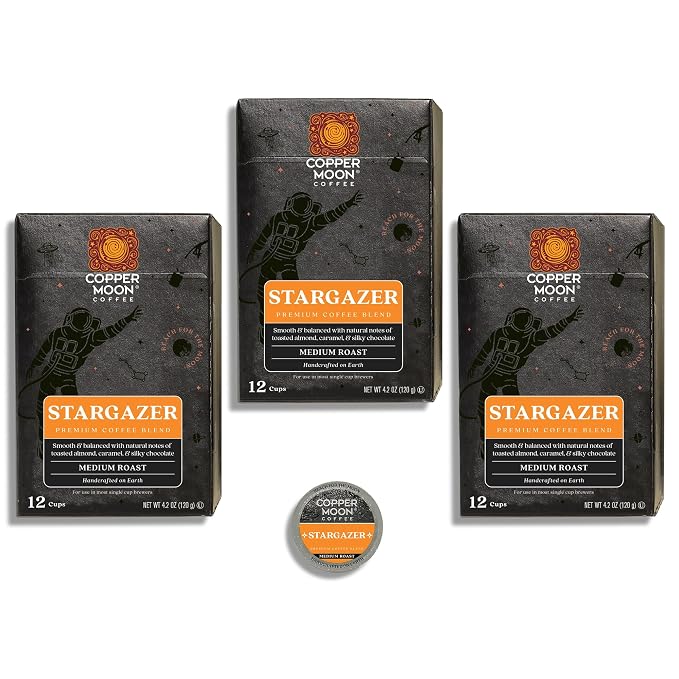 Copper Moon Single Serve Coffee Pods for Keurig K-Cup Brewers, Medium Roast, Stargazer Blend, 36 Count