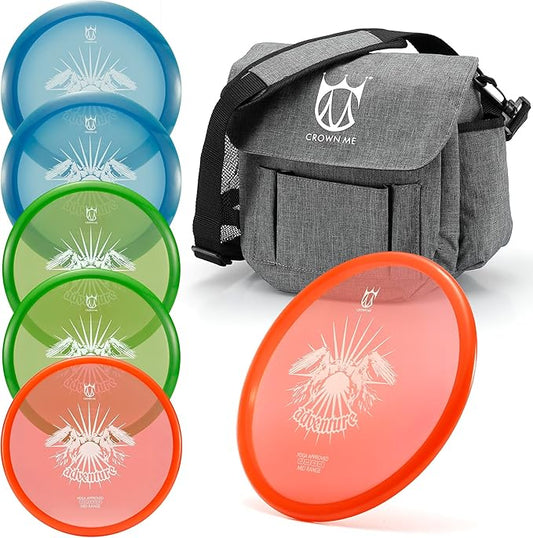 CROWN ME PDGA Aprroved Disc Golf Pro Set with Bag and 6 Discs