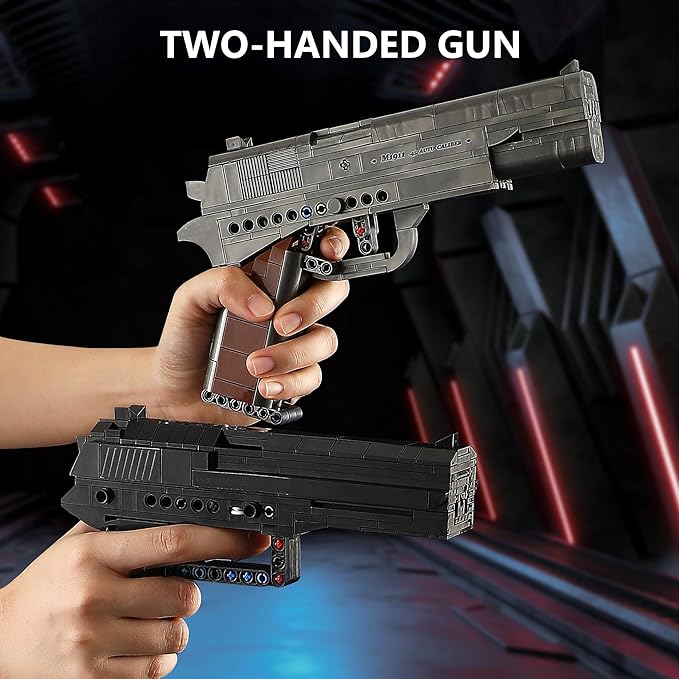 M1911 & USP Building Blocks Guns Compatible with Lego - 1:1 Scale Model Pistol Building Sets with Trigger Action, Ideal Gift for Boys Kids Ages 8+, Adults & Collectors