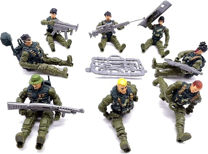 Guaishou Action Figures Army Men Soldiers Toys 8 Pack Military Toy Playset Realistic Accessories