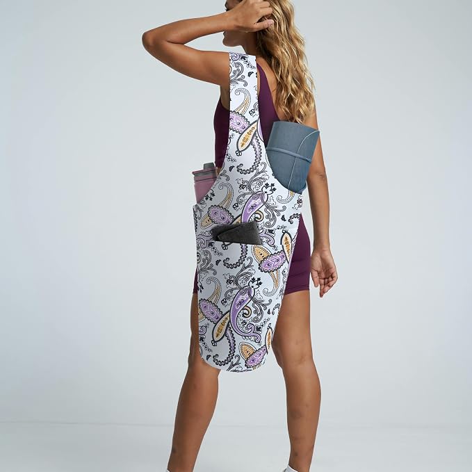 Yoga Mat Bag Yoga Tote Bag with Large Pocket and Zipper Pocket Yoga Mat Bag Carrier Fit Most Size Mats and All You Stuff