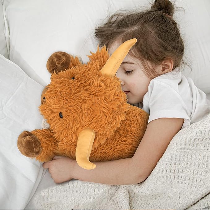 5lbs Highland Cow Weighted Stuffed Animals, 22in Giant Highland Cow Gift Plush Toy,Adorable Stuffed Animal for Kids and Adults Highland Cattle Plushie Pillow Decor