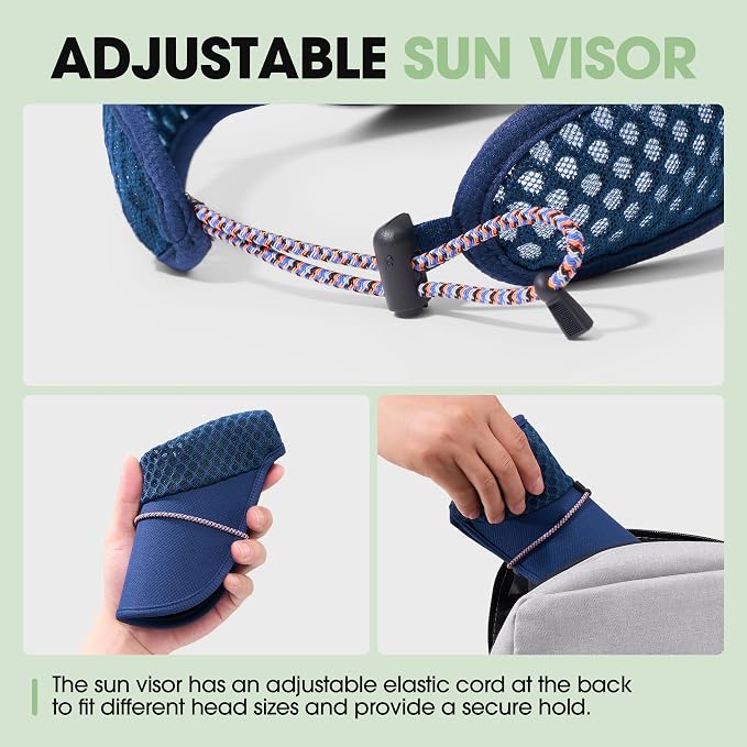Breathable Mesh Sun Visor Lightweight Sport Hat for Men Women | Adjustable Elastic Machine Washable Moisture Wicking Quick Dry Comfortable Sun Protection for Golf Running Tennis Hiking
