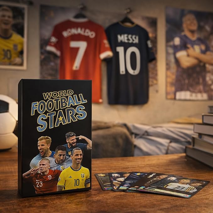 2026-27 Playing Soccer Cards | 55 Non-Duplicate Cards Per Pack | Fixed Card Set | Unforgettable Moment for Friends, Siblings & Soccer Fans | Printed on Premium Paper – Black – Not Original