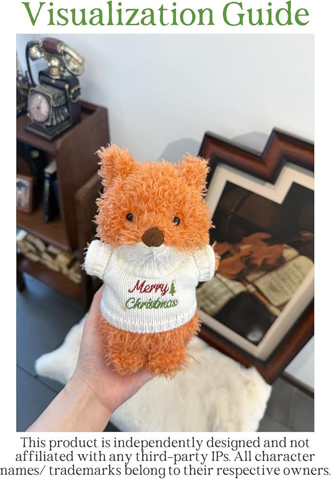 7"/18cm Clothes for Stuffed Animals Bashful Bunny Outfit - Knit Cardigans Scarf 3-Piece Set（NO Doll）